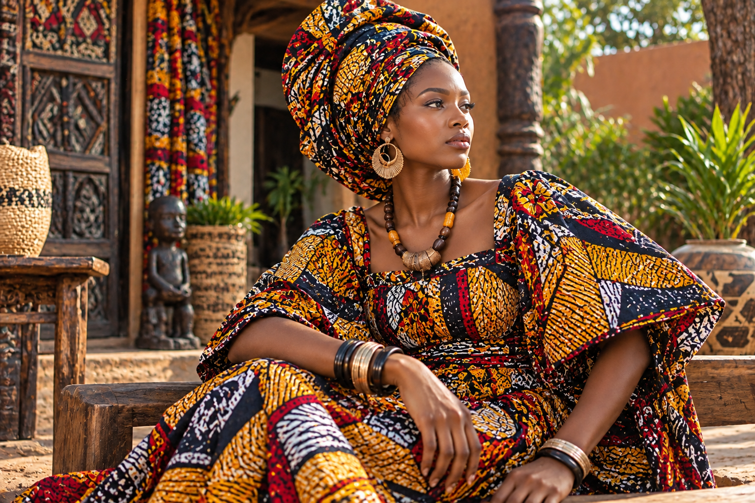 Portrait aux couleurs africaines
